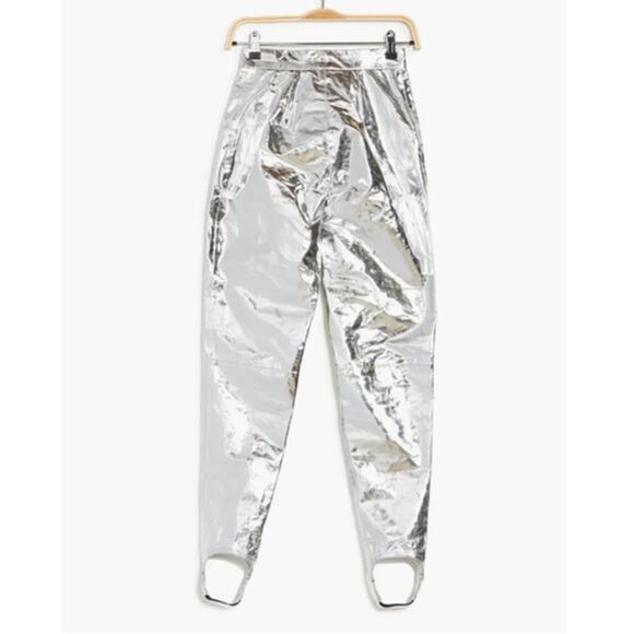 Ben Taverniti Unravel Project Lace Up Leather Skinny Stirrup Pants in Silver - Picture 6 of 14